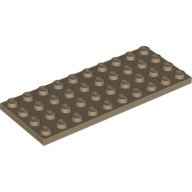 Lego destička 4x10, tmavě béžová (6001001)